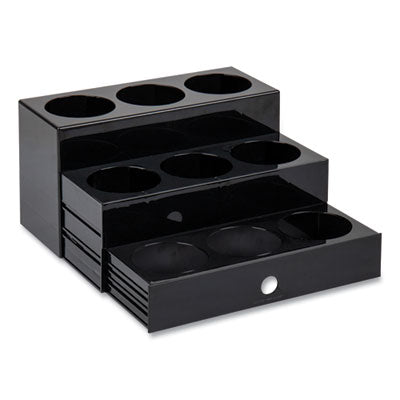 EMSSYRUPH9BLK Mind Reader Foundation Collection 9-Compartment Nested Syrup Countertop Bottle Organizer, 12.5 x 5 x 7, Black EMS MIND READER LLC