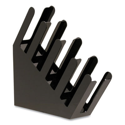 EMS4ACUPHOLDBLK Foundation Collection 4-Compartment Graduated Countertop Coffee Cup Dispenser, 4 x 18 x 16, Black