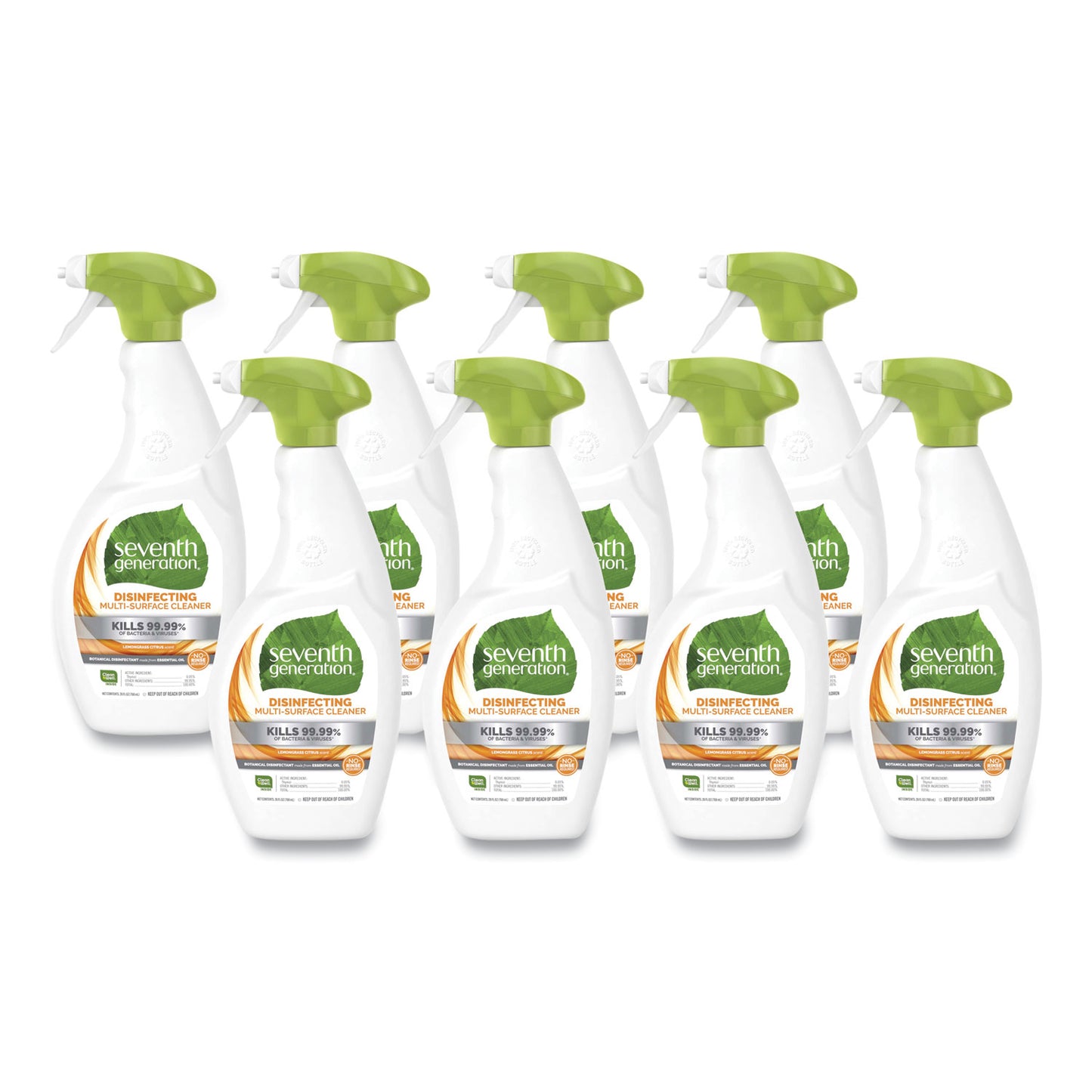 SEV22810CT Botanical Disinfecting Multi-Surface Cleaner, 26 Oz Spray Bottle, 8/carton Seventh Generation