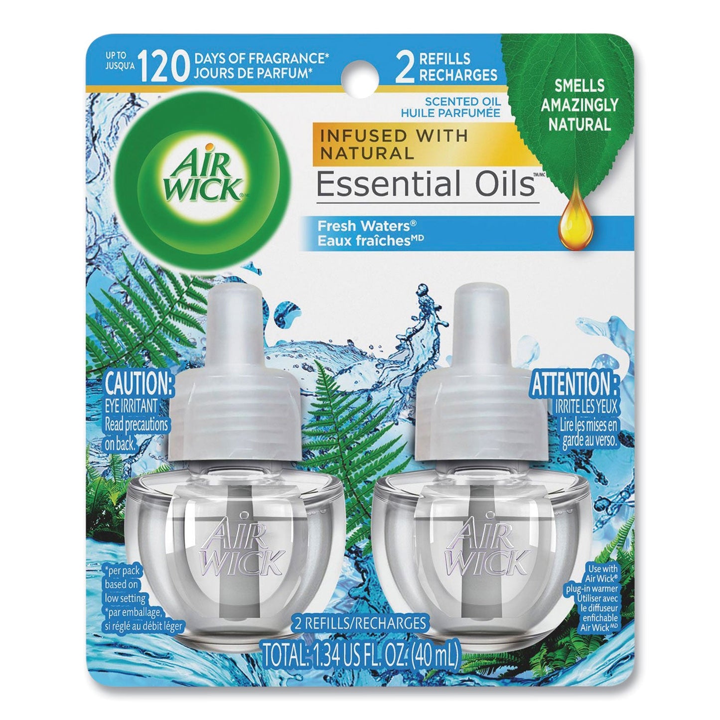 RAC79717PK Scented Oil Refill, Fresh Waters, 0.67 Oz, 2/pack Air Wick