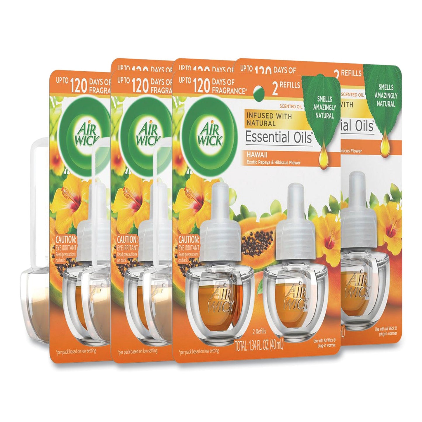 RAC85175CT Scented Oil Twin Refill, Hawai'i Exotic Papaya/Hibiscus Flower, 0.67 oz, 2/Pack, 6 Packs/Carton Air Wick