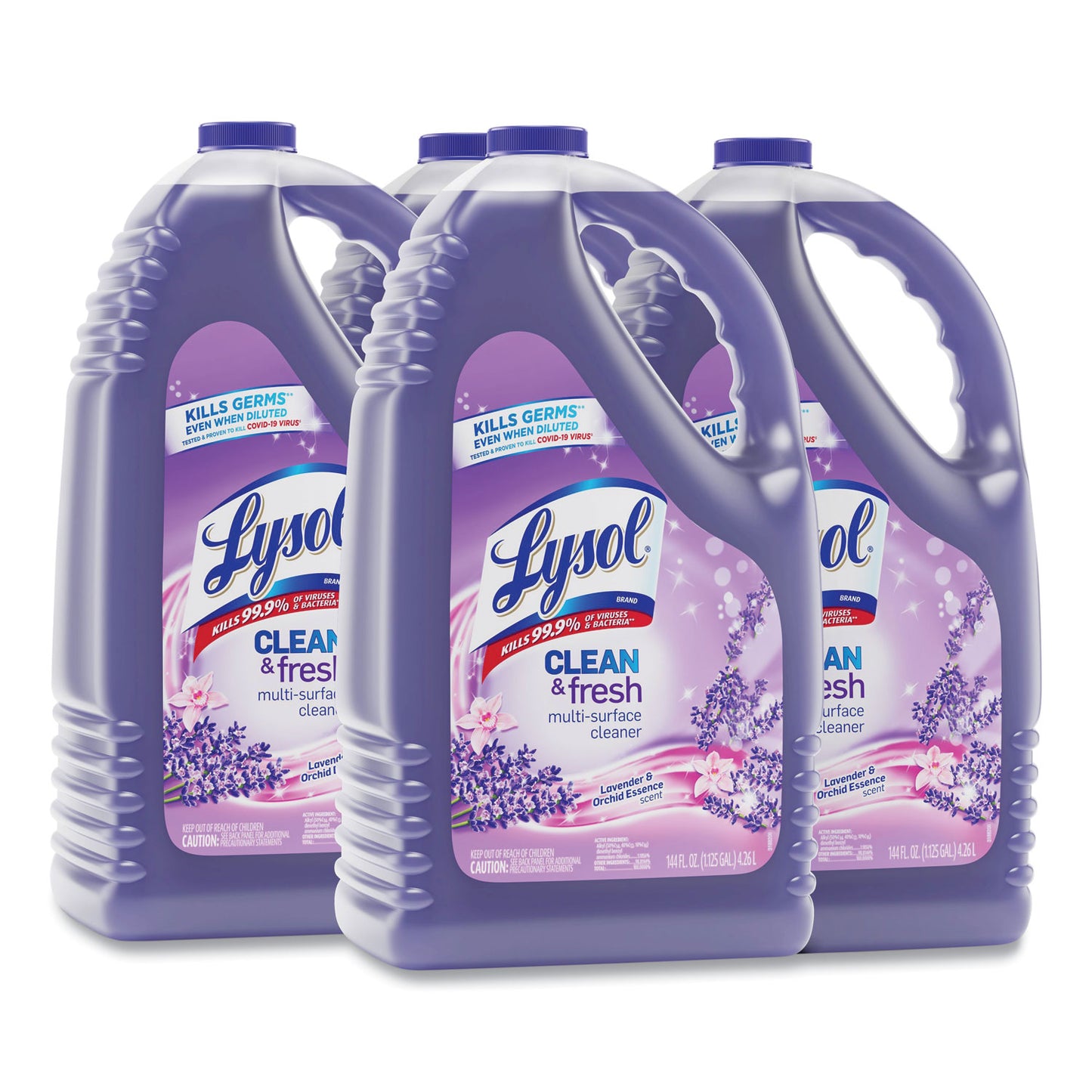 RAC88786 Clean and Fresh Multi-Surface Disinfectant Cleaner, Lavender and Orchid Essence, 144 oz Bottle, 4/Carton