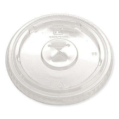 FABLKC1220FX Greenware Cold Drink Lids, X-Slot, Fits 12 oz to 20 oz Cold Cups, Plastic, Clear, 1,000/Carton FABRI-KAL