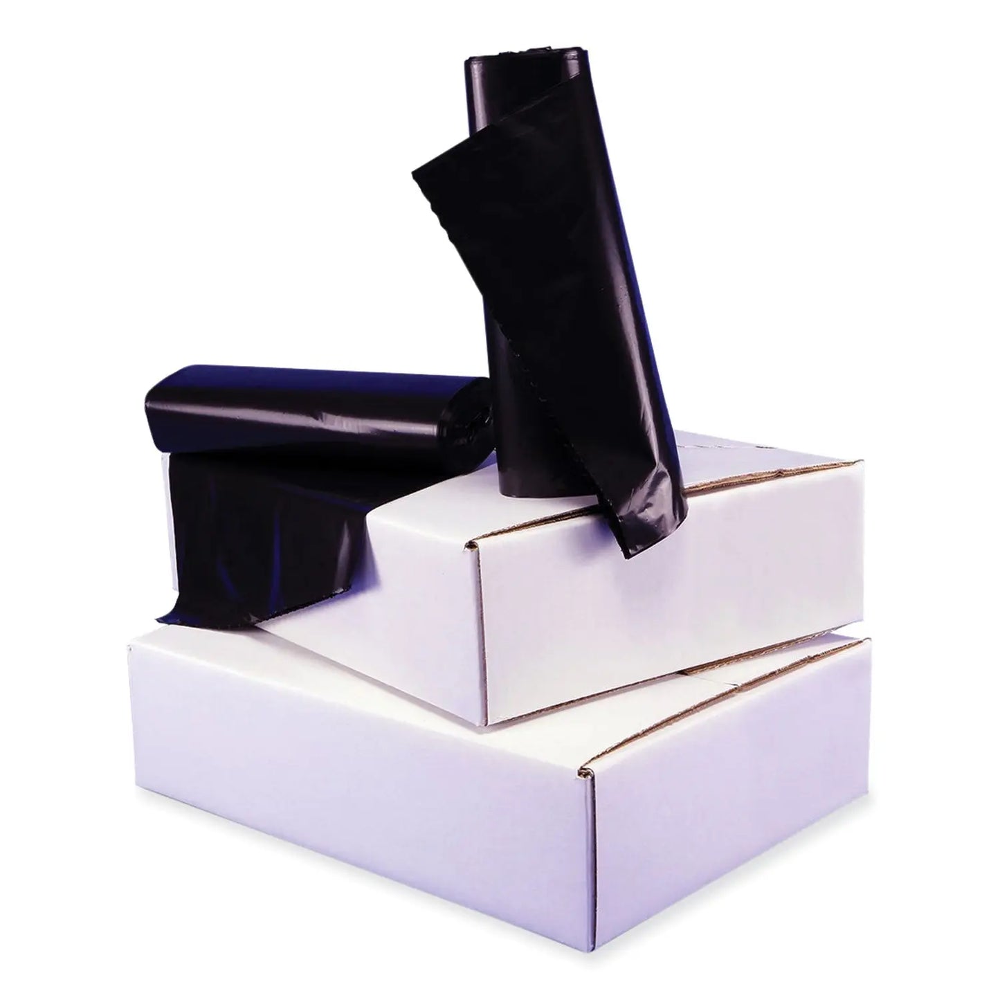 GENRM3339H Low Density Can Liners, 33 gal, 1.1 mil, 33" x 39", Black, Interleaved Roll, 20 Bags/Roll, 5 Rolls/Carton GEN