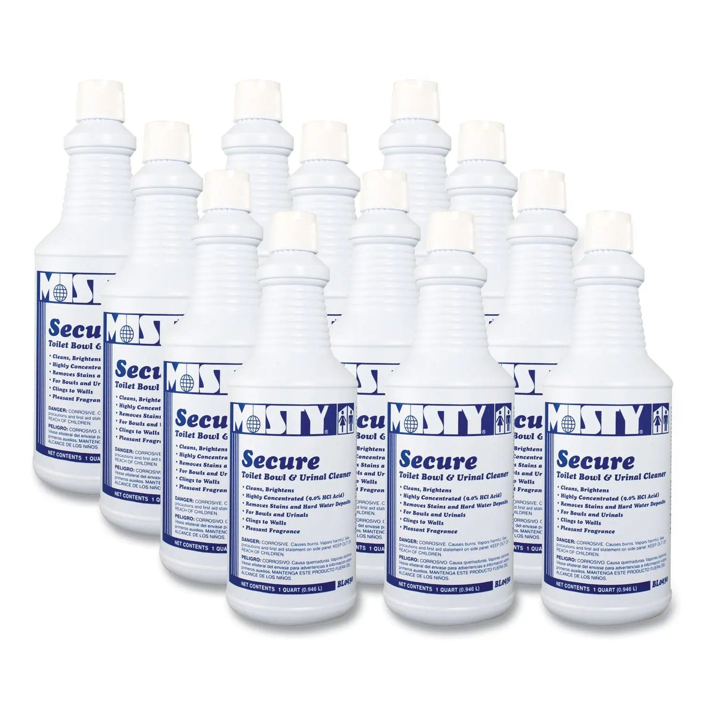 AMR1038801 Secure Hydrochloric Acid Bowl Cleaner, Mint Scent, 32oz Bottle, 12/carton Misty