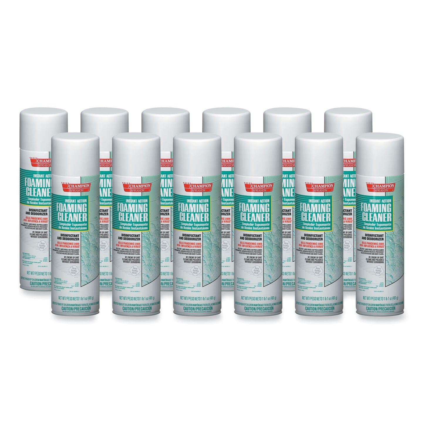 CHP5196 Instant Action Foaming Cleaner/disinfectant, 17 Oz, Aerosol Spray, 12/carton