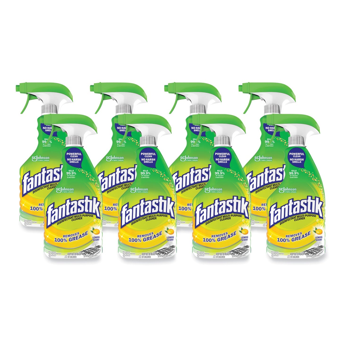 SJN366094 Disinfectant Multi-Purpose Cleaner Lemon Scent, 32 Oz Spray Bottle, 8/carton Fantastik