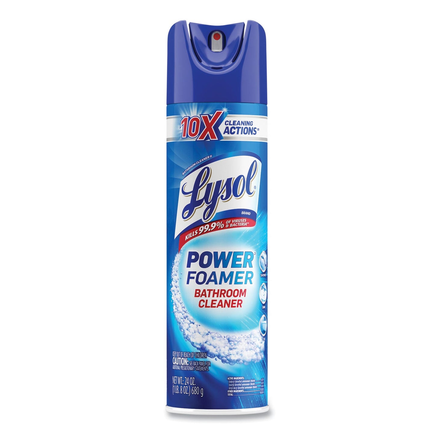 RAC02569 Power Foam Bathroom Cleaner, 24 Oz Aerosol Spray LYSOL Brand