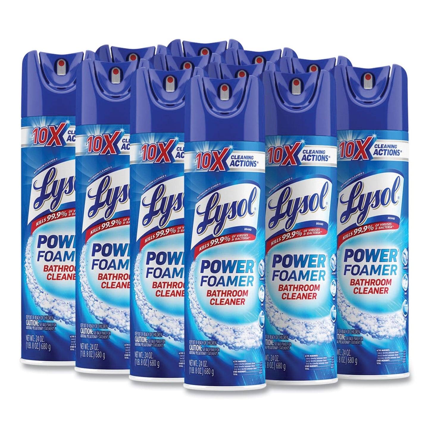 RAC02569CT Power Foam Bathroom Cleaner, 24 Oz Aerosol Spray, 12/carton LYSOL Brand