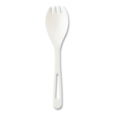 WORRKPSB TPLA Bulk Cutlery, Spork, Plastic, White, 1,000/Carton
