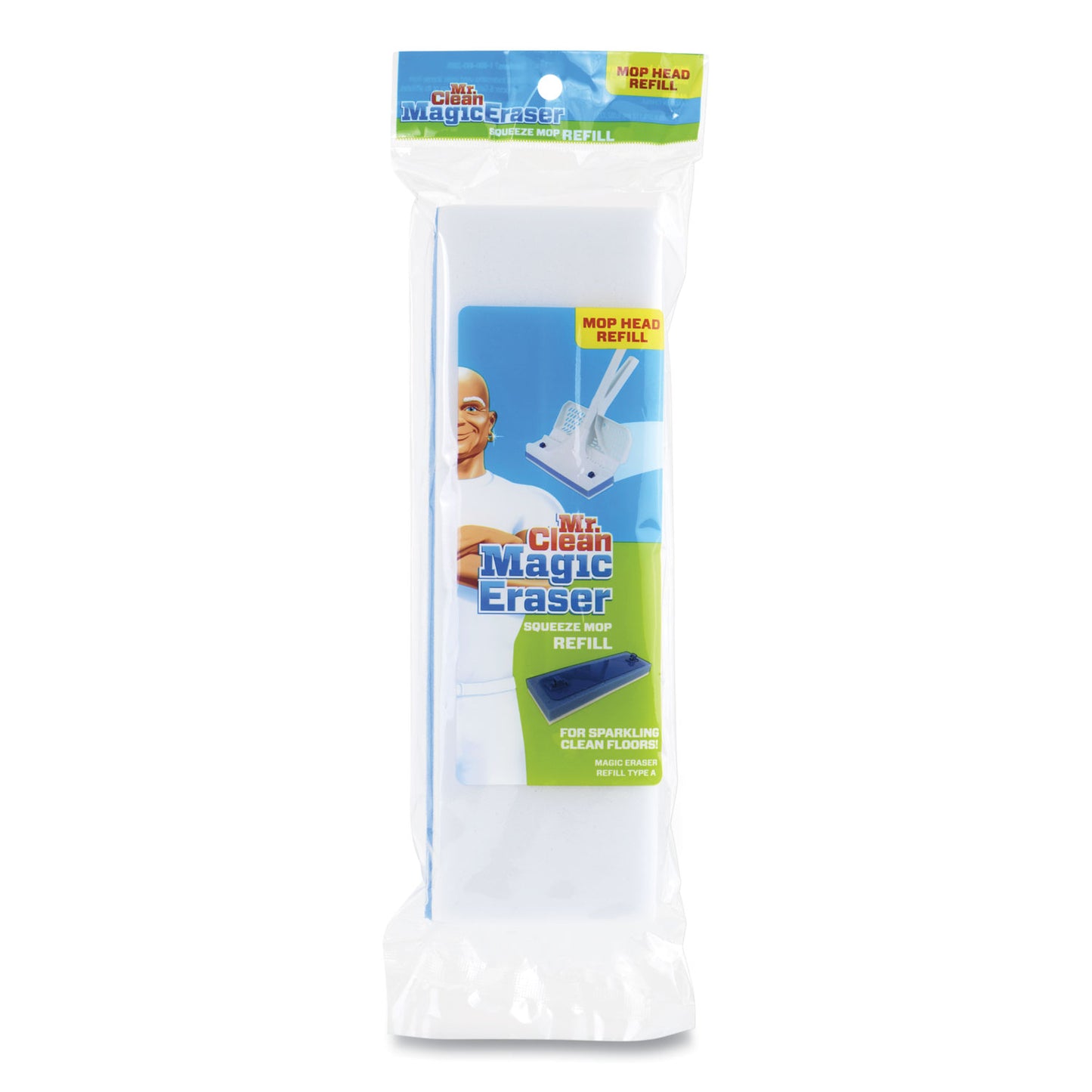 PGC446615 Magic Eraser Squeeze Mop Refill, Foam, 9.9 X 3.4 X 1.6, White/blue