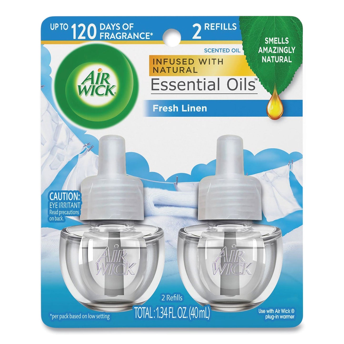 RAC82291PK Scented Oil Refill, Fresh Linen, 0.67 Oz, 2/pack Air Wick
