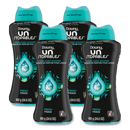 PGC08726 Unstopables In-Wash Scent Booster Beads, Fresh Scent, 24 oz Pour Bottle, 4/Carton