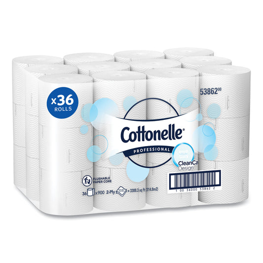 KCC53862CT Clean Care Bathroom Tissue, Septic Safe, 2-Ply, White, 900 Sheets/Roll, 36 Rolls/Carton
