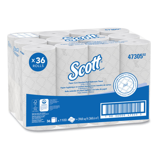 KCC47305 Pro Small Core High Capacity/SRB Bath Tissue, Septic Safe, 2-Ply, White, 1,100 Sheets/Roll, 36 Rolls/Carton