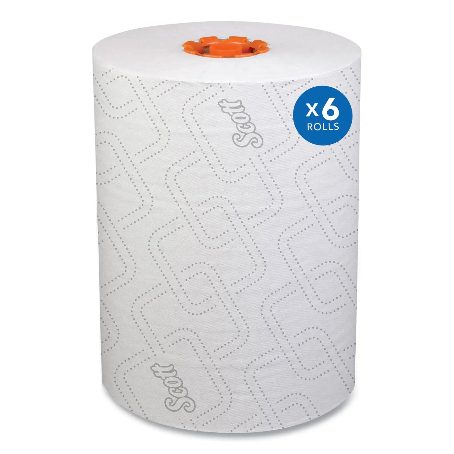 KCC47035 Slimroll Towels, 1-Ply, 8" x 580 ft, White/Orange Core, 6 Roll/Carton Scott