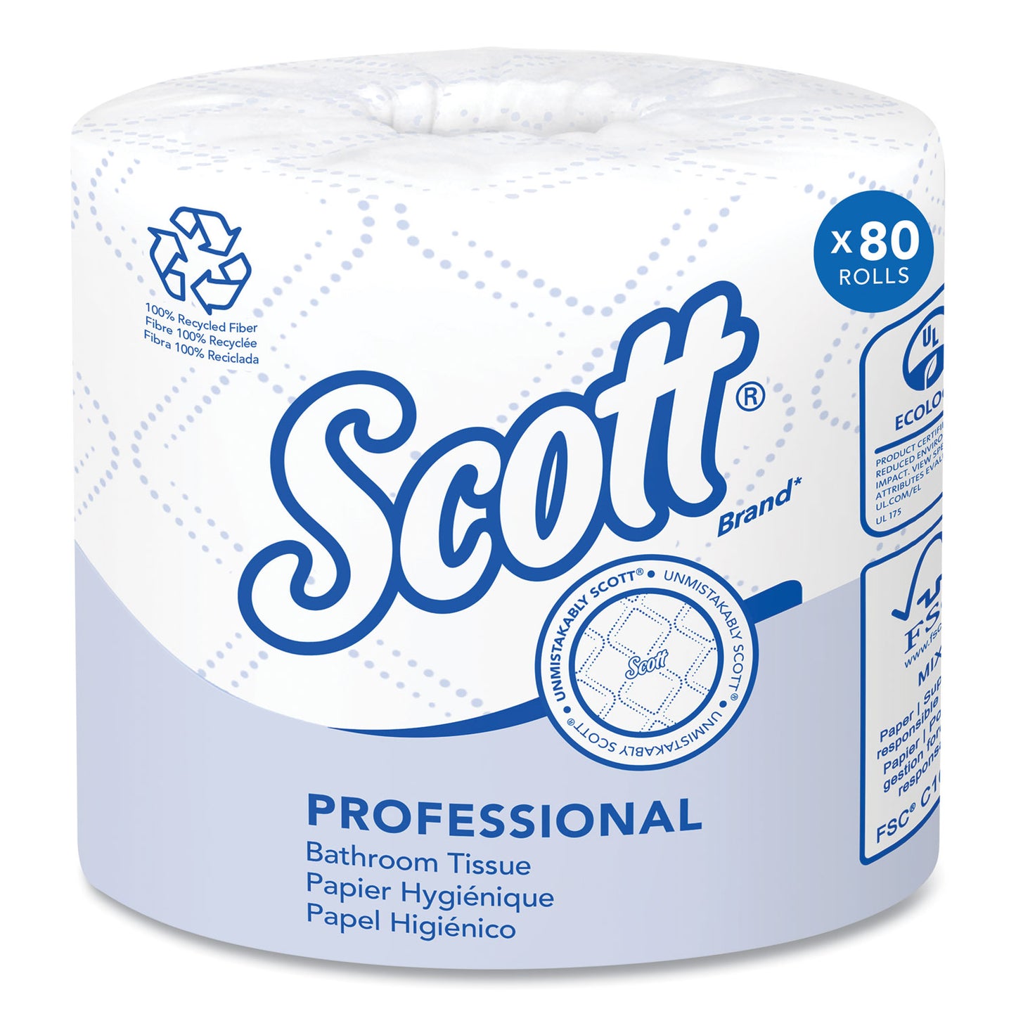 KCC13217 Essential 100% Recycled Fiber SRB Bathroom Tissue, Septic Safe, 2-Ply, White, 473 Sheets/Roll, 80 Rolls/Carton