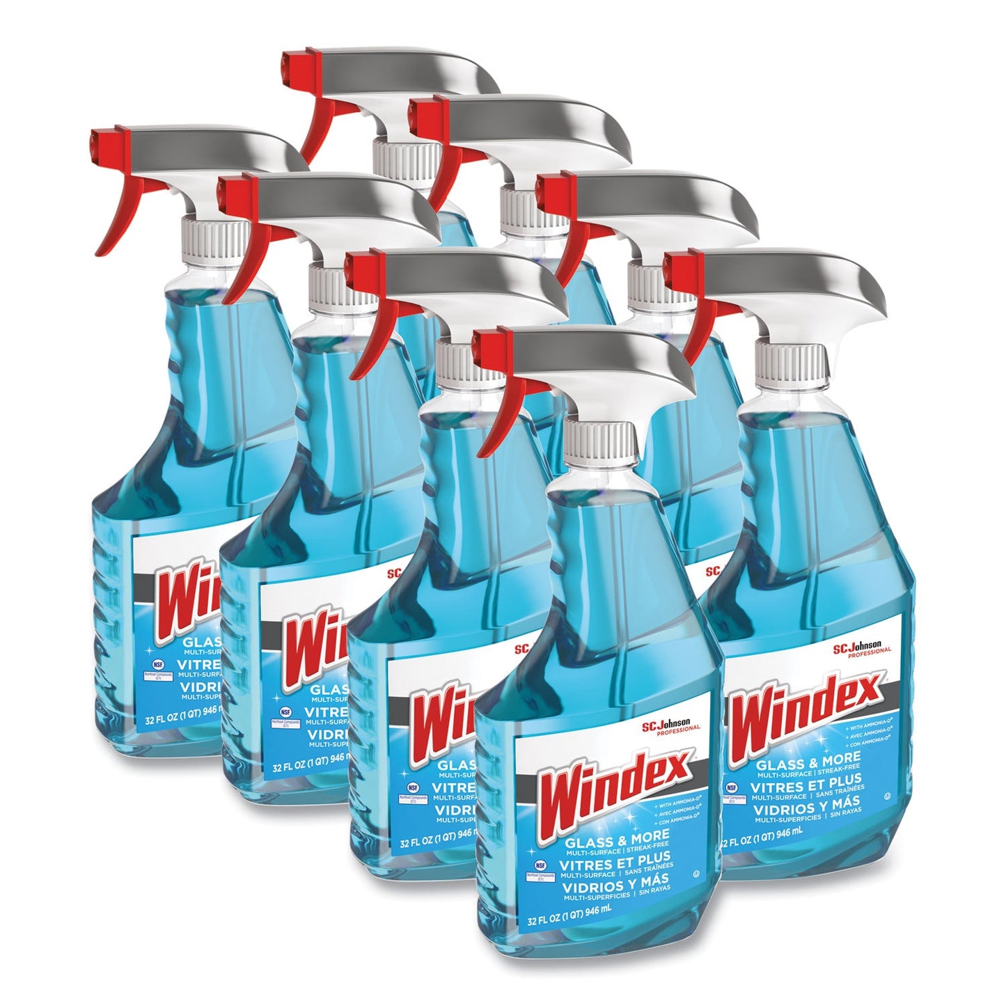 SJN322338 Ammonia-D Glass Cleaner, Fresh, 32 Oz Spray Bottle, 8/carton Windex