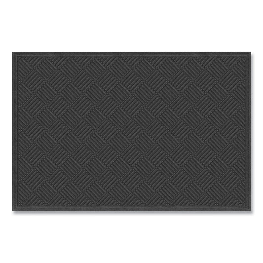 APH062023 Ecomat Crosshatch Entry Mat, Rectangular, Charcoal Gray Crush-Resistant Ribbed Surface, 48" x 72"