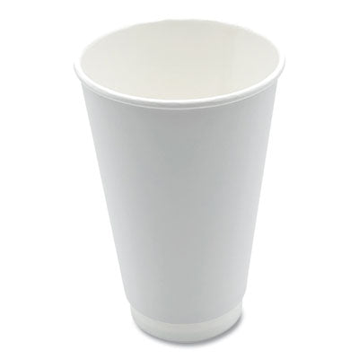 BWKDW16HCUP Paper Hot Cups, Double-Walled, 16 oz, White, 500/Carton BOARDWALK