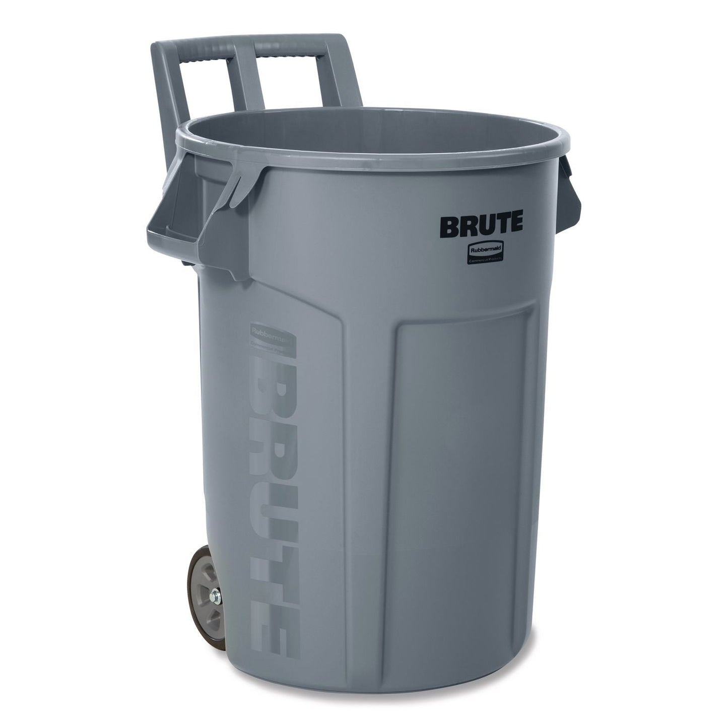 RCP2179403 Vented Wheeled BRUTE Container, 32 gal, Plastic, Gray RUBBERMAID COMMERCIAL PROD.
