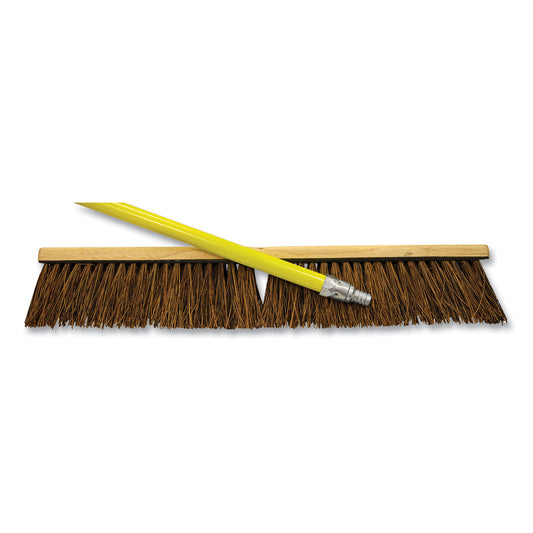 BWK20124KIT Palmyra Push Broom Kit, 24 x 64, Metal Handle, Yellow/Brown