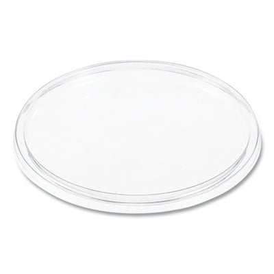 DCC20CLR Plastic Lids for Foam Cups, Bowls and Containers, Flat, Not Vented, Fits 6 oz to 32 oz, Clear, 100/Sleeve, 10 Sleeves/Carton