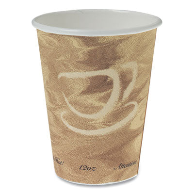 SCC412MSN Mistique Polycoated Hot Paper Cups, 12 oz, Brown, 50/Sleeve, 20 Sleeves/Carton