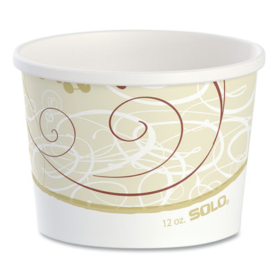 SCCHS4125SYM Double Poly Paper Food Containers, 12 oz, 3.6" Diameter x 3.3" h, Symphony Design, 25/Pack, 20 Packs/Carton DART