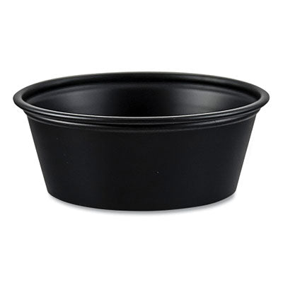 SCCP150BLK Portion Containers, 1.5 oz, Plastic, Black, 250/Bag, 10 Bags/Carton DART