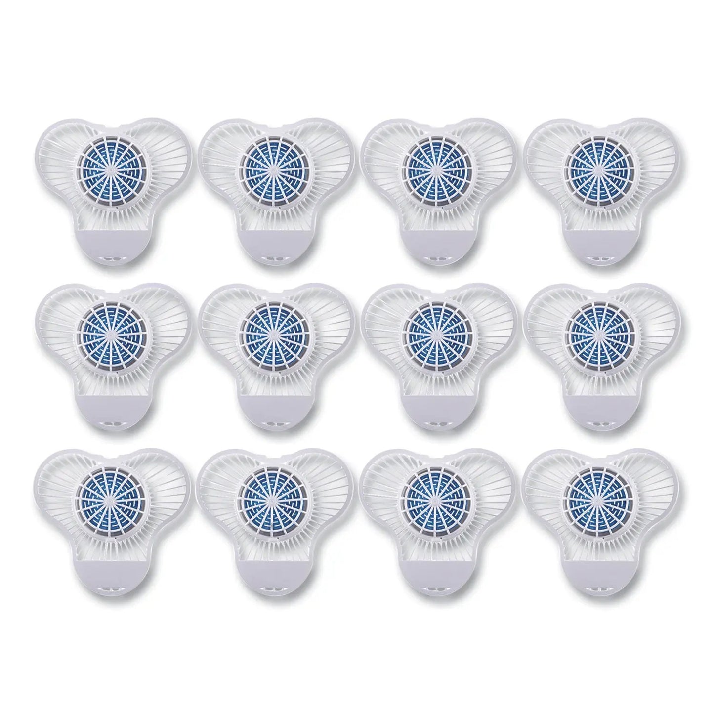 BWKNUS Urinal Screen with Non-Para Deodorizer Block, Green Apple Scent, Blue/White, 3.25 oz, 12/Box Boardwalk