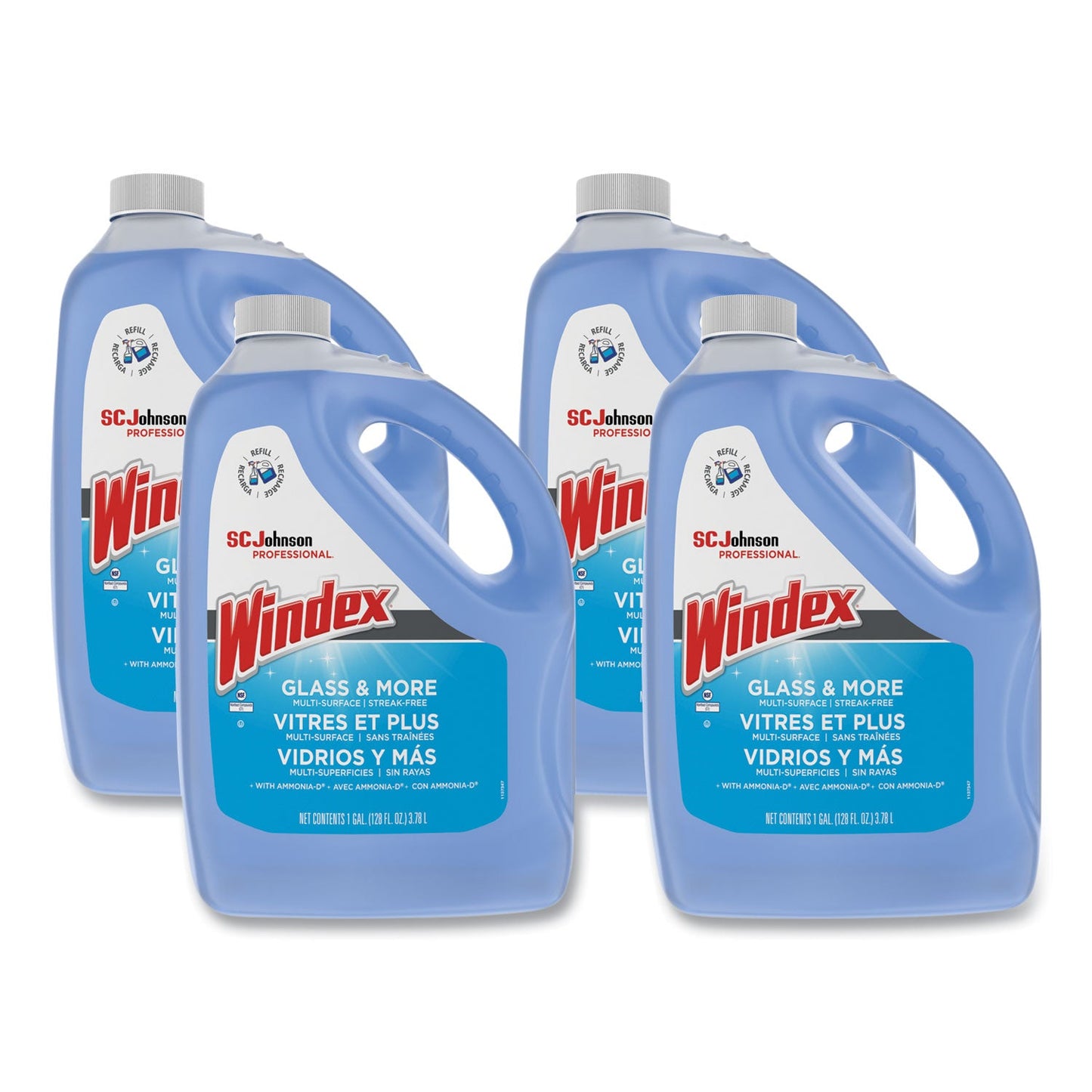 SJN696503 Glass Cleaner With Ammonia-D, 1 Gal Bottle, 4/carton Windex