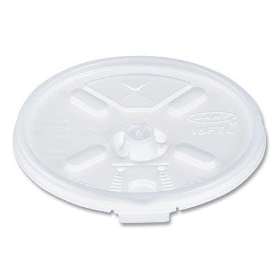 DCC16FTLS Lift n' Lock Plastic Hot Cup Lids With Straw Slot, Fits 12 oz to 24 oz Hot Cups, Plastic, Translucent, 100/Pack, 10 Packs/CT DART