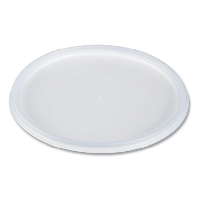 DCC48JL Plastic Lids for Foam Containers, Flat, Vented, Fits 24 oz to 32 oz, Translucent, 100/Pack, 5 Packs/Carton