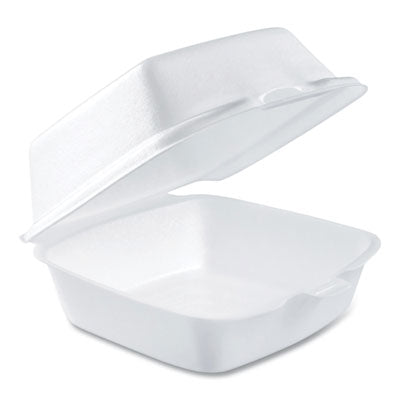DCC50HT1 Foam Hinged Lid Containers, 5.38 X 5.5 X 2.88, White, 500/carton