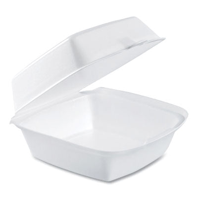 DCC60HT1 Foam Hinged Lid Containers, 6 X 5.78 X 3, White, 500/carton