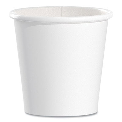 SCC374W2050 Single-Sided Poly Paper Hot Cups, 4 oz, White, 50 Bag, 20 Bags/Carton