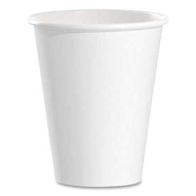 SCC378W2050 Single-Sided Poly Paper Hot Cups, 8 Oz, White, 50/bag, 20 Bags/carton