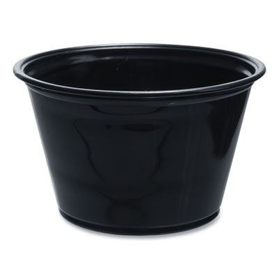 DCC400PCBLK Conex Complements Portion/Medicine Cups, 4 oz, Plastic, Black, 125/Bag, 20 Bags/Carton