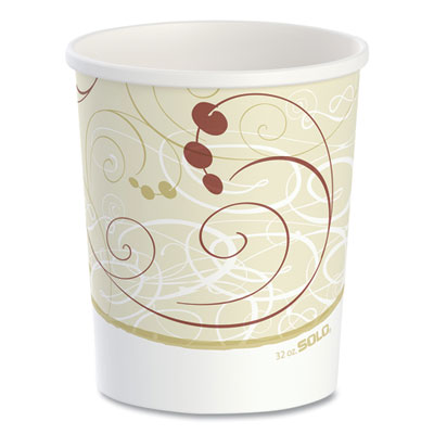 SCCH4325SYM Flexstyle Double Poly Paper Containers, 32 oz, Symphony Design, Paper, 25/Pack, 20 Packs/Carton