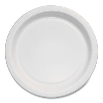 SCCMP6B Bare Eco-Forward Clay-Coated Paper Plate, ProPlanet Seal, 6" dia, White/Brown/Green, 1,000/Carton