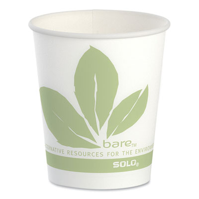 SCCR53BBJD110CT Bare Eco-Forward Paper Cold Cups, 5 oz, Green/White, 100/Sleeve, 30 Sleeves/Carton DART
