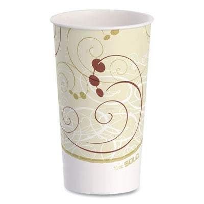 SCCRP16PSYM Double Sided Poly (DSP) Paper Cold Cups, 16 oz, Beige/White/Red, 50/Sleeve, 20 Sleeves/Carton DART