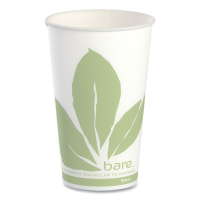 SCCRW16BBD110CT Bare Eco-Forward Paper Cold Cups, 16 oz, Green/White, 100/Sleeve, 10 Sleeves/Carton