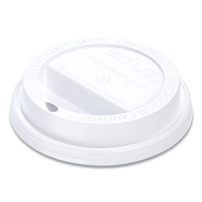 SCCTL31R2 Traveler Cappuccino Style Dome Lid, Fits 10 oz Hot Cups, Plastic, White, 100/Pack, 10 Packs/Carton