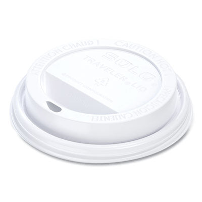 SCCTLP316 Traveler Cappuccino Style Dome Lid, Fits 10 oz to 24 oz Hot Cups, Plastic, White, 100/Pack, 10 Packs/Carton
