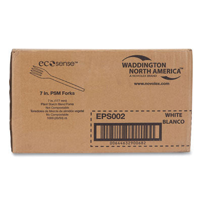 WNAEPS002 EcoSense Renewable Plant Starch Cutlery, Fork, Plastic, Cream, 50/Pack, 20 Packs/Carton ECO-PRODUCTS,INC.