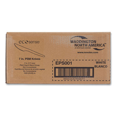 WNAEPS001 EcoSense Renewable Plant Starch Cutlery, Knife, Plastic, Cream, 50/Pack, 20 Packs/Carton ECO-PRODUCTS,INC.