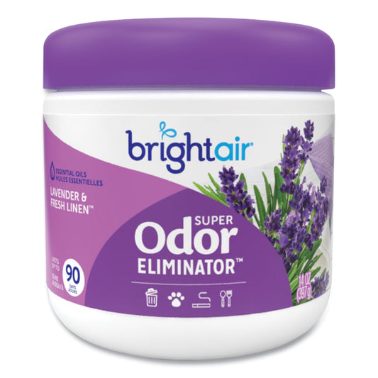 BRI900014 Super Odor Eliminator, Lavender And Fresh Linen, Purple, 14 Oz Jar