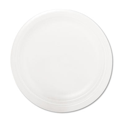 DCC9PWQRPK Quiet Classic Laminated Foam Dinnerware Plate, 9" Dia, White, 125/pack